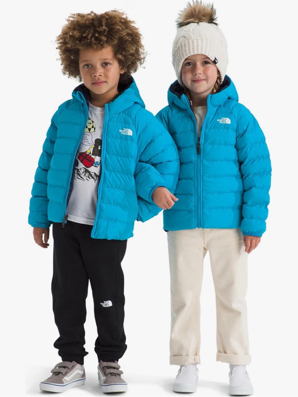The North Face Kids reversible insulated hoodie winter jacket & water repellent